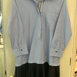 Zara Light Blue Casual Button Down Shirt dress